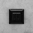 4402104 | Выключатель двухклавишный в стену, "Avanti", "Черный квадрат"